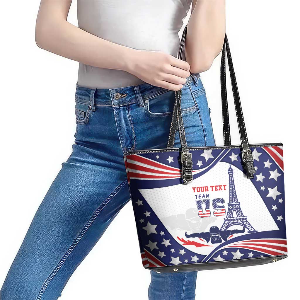 Personalized USA Swimming Leather Tote Bag One For All Summer Sport - Wonder Print Shop