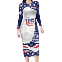 Personalized USA Swimming Long Sleeve Bodycon Dress One For All Summer Sport - Wonder Print Shop