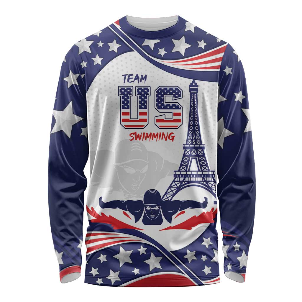 Personalized USA Swimming Long Sleeve Shirt One For All Summer Sport - Wonder Print Shop