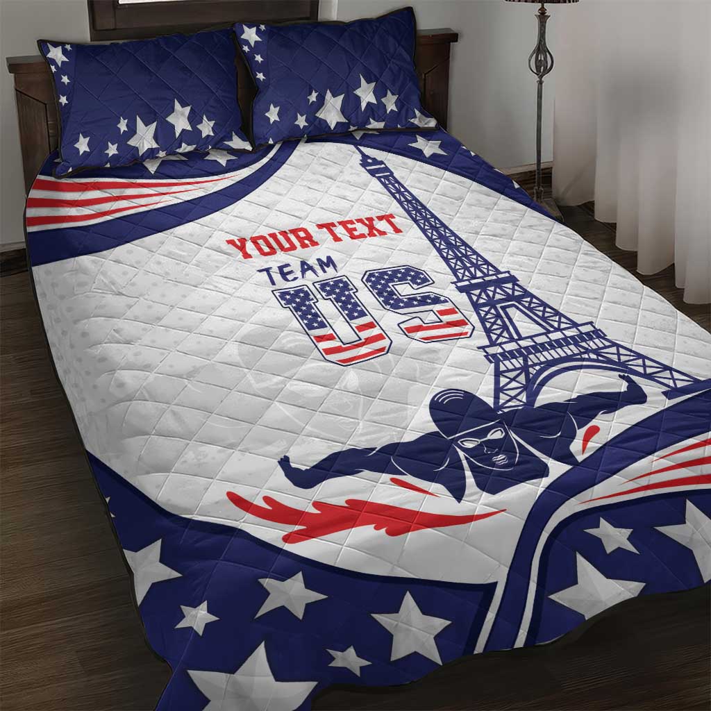 Personalized USA Swimming Quilt Bed Set One For All Summer Sport - Wonder Print Shop