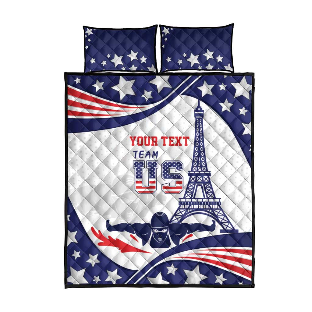 Personalized USA Swimming Quilt Bed Set One For All Summer Sport - Wonder Print Shop