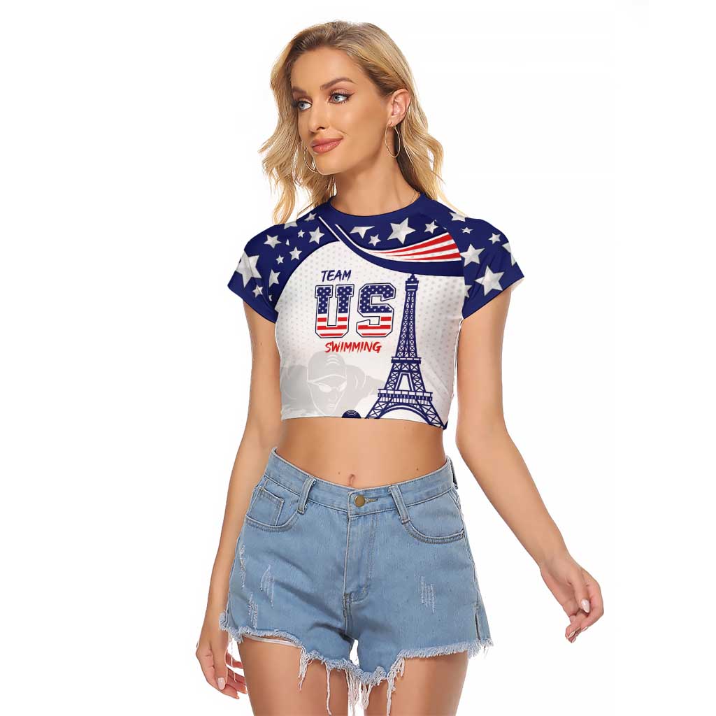 Personalized USA Swimming Raglan Cropped T Shirt One For All Summer Sport - Wonder Print Shop