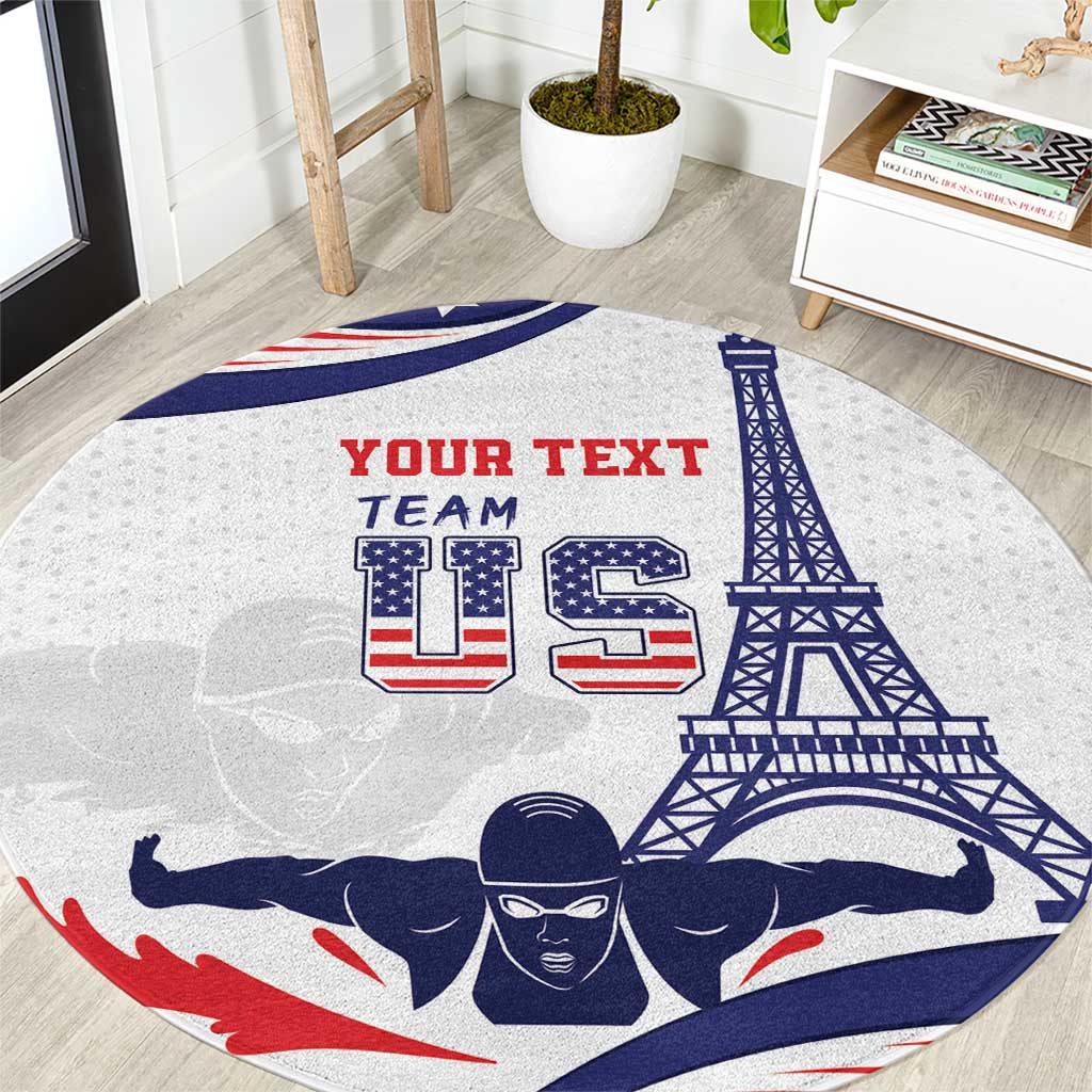 Personalized USA Swimming Round Carpet One For All Summer Sport