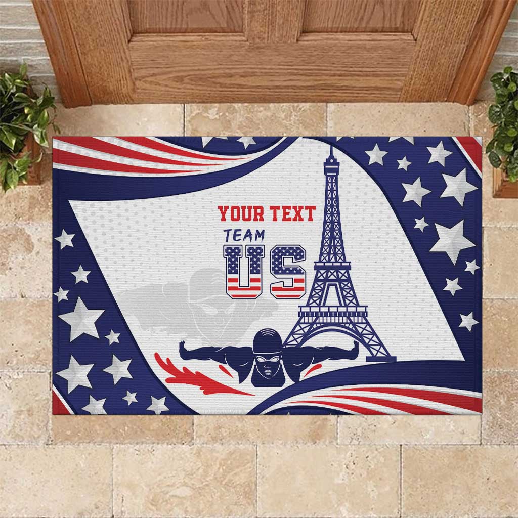 Personalized USA Swimming Rubber Doormat One For All Summer Sport - Wonder Print Shop