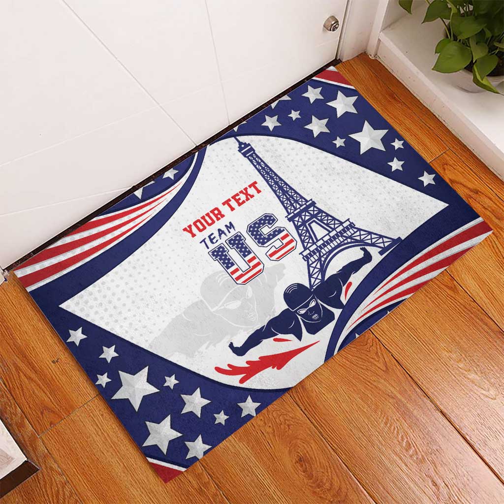 Personalized USA Swimming Rubber Doormat One For All Summer Sport - Wonder Print Shop