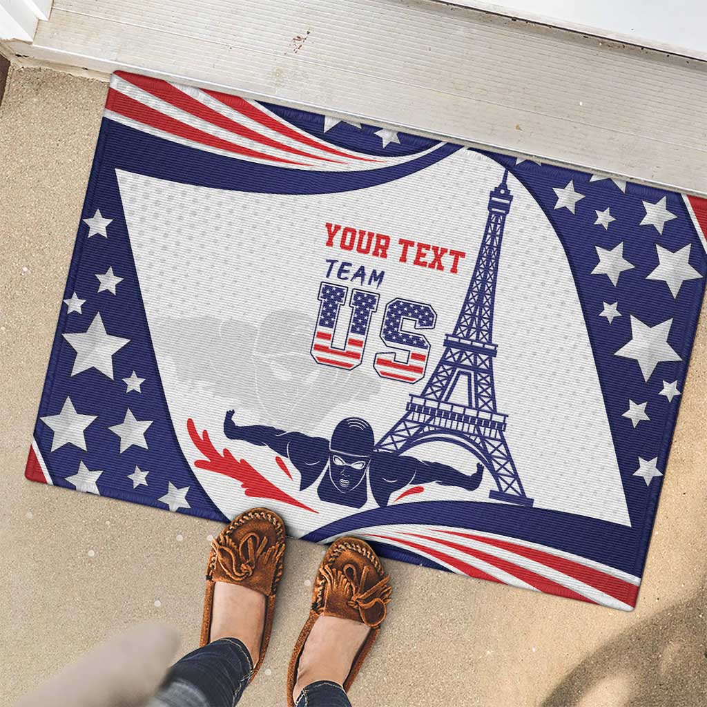 Personalized USA Swimming Rubber Doormat One For All Summer Sport - Wonder Print Shop