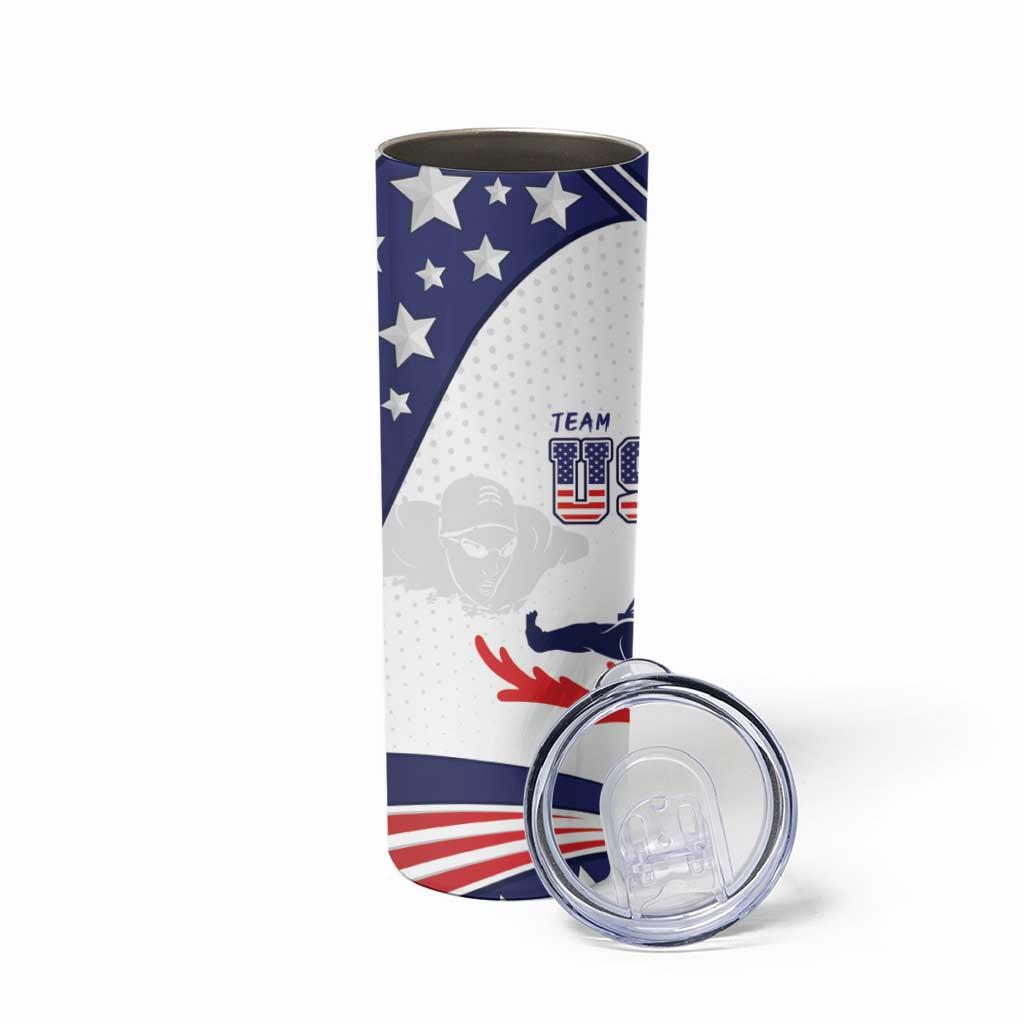 Personalized USA Swimming Skinny Tumbler One For All Summer Sport - Wonder Print Shop