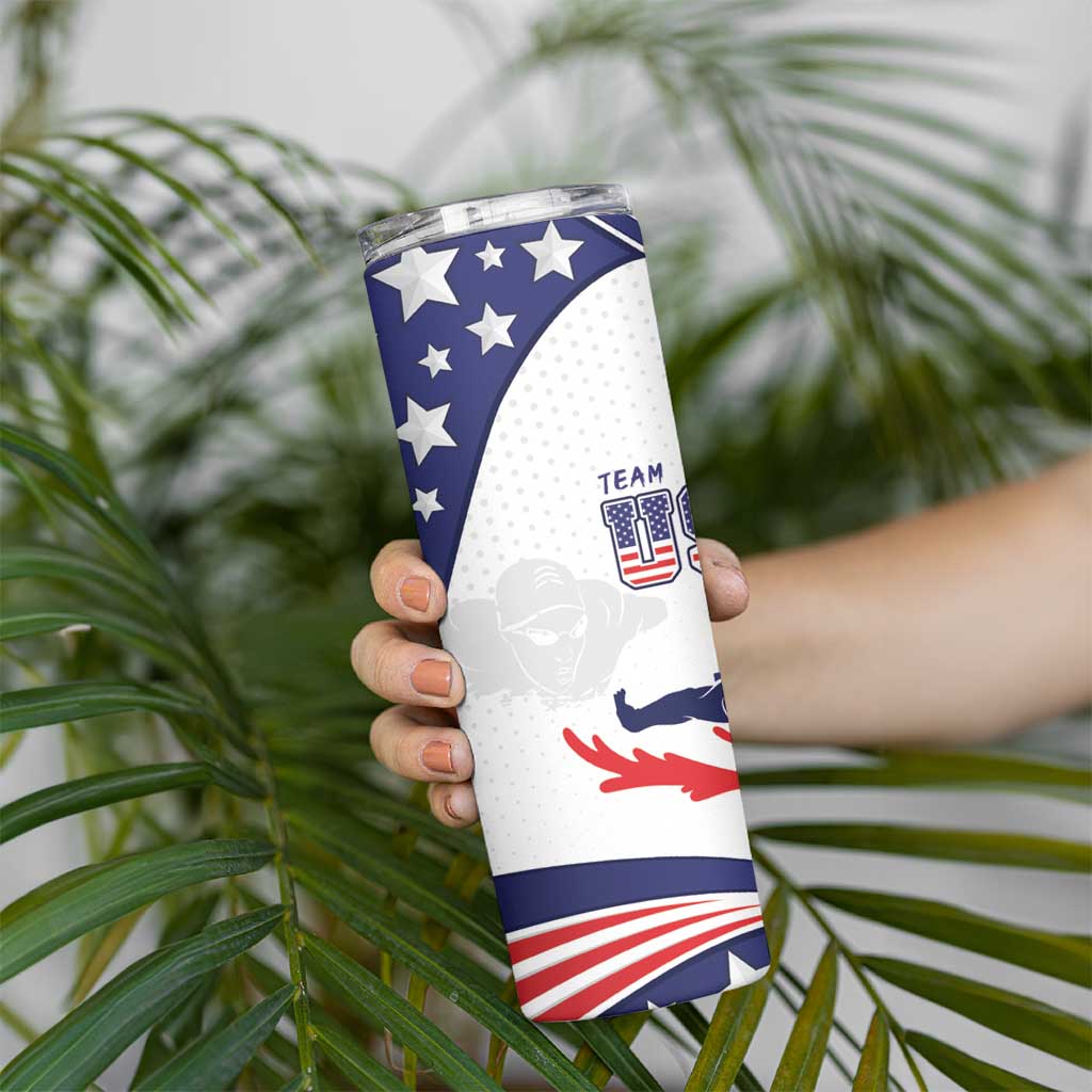 Personalized USA Swimming Skinny Tumbler One For All Summer Sport - Wonder Print Shop