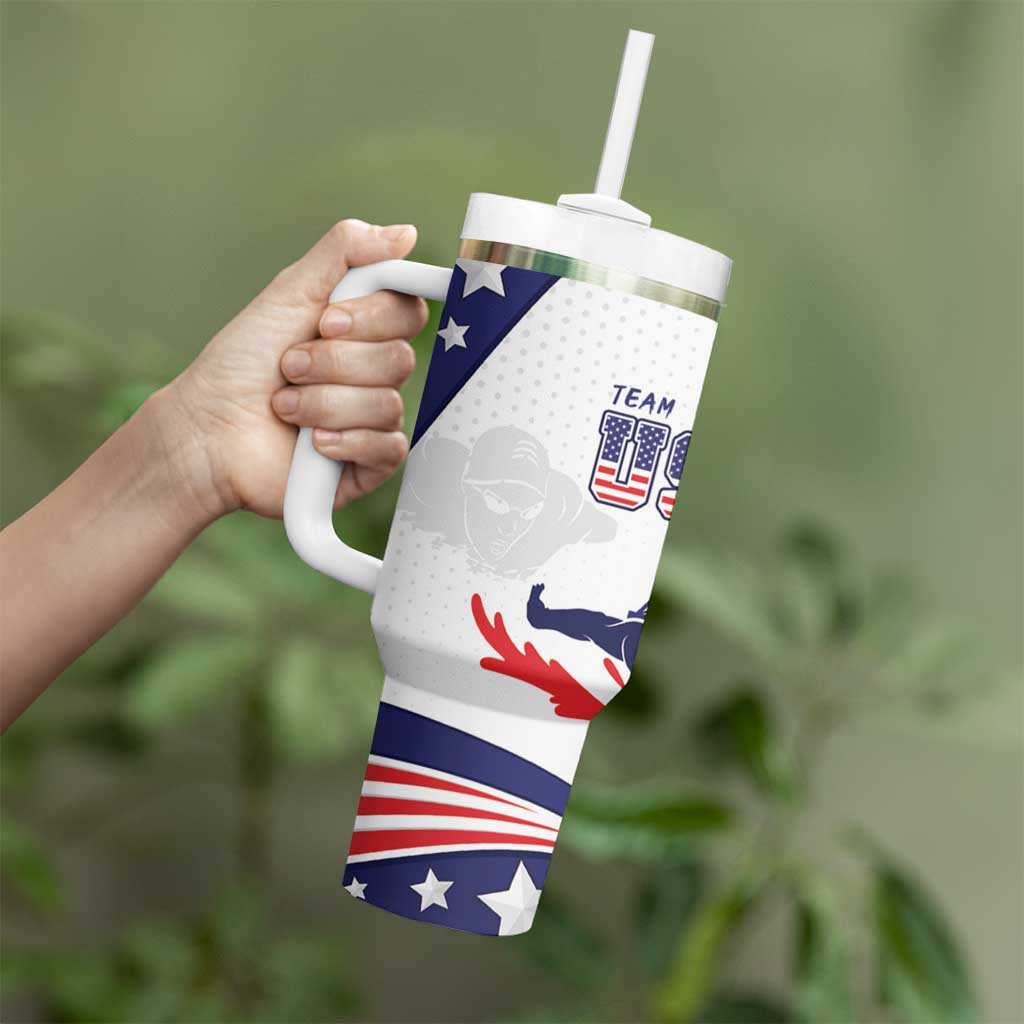 Personalized USA Swimming Tumbler With Handle One For All Summer Sport - Wonder Print Shop