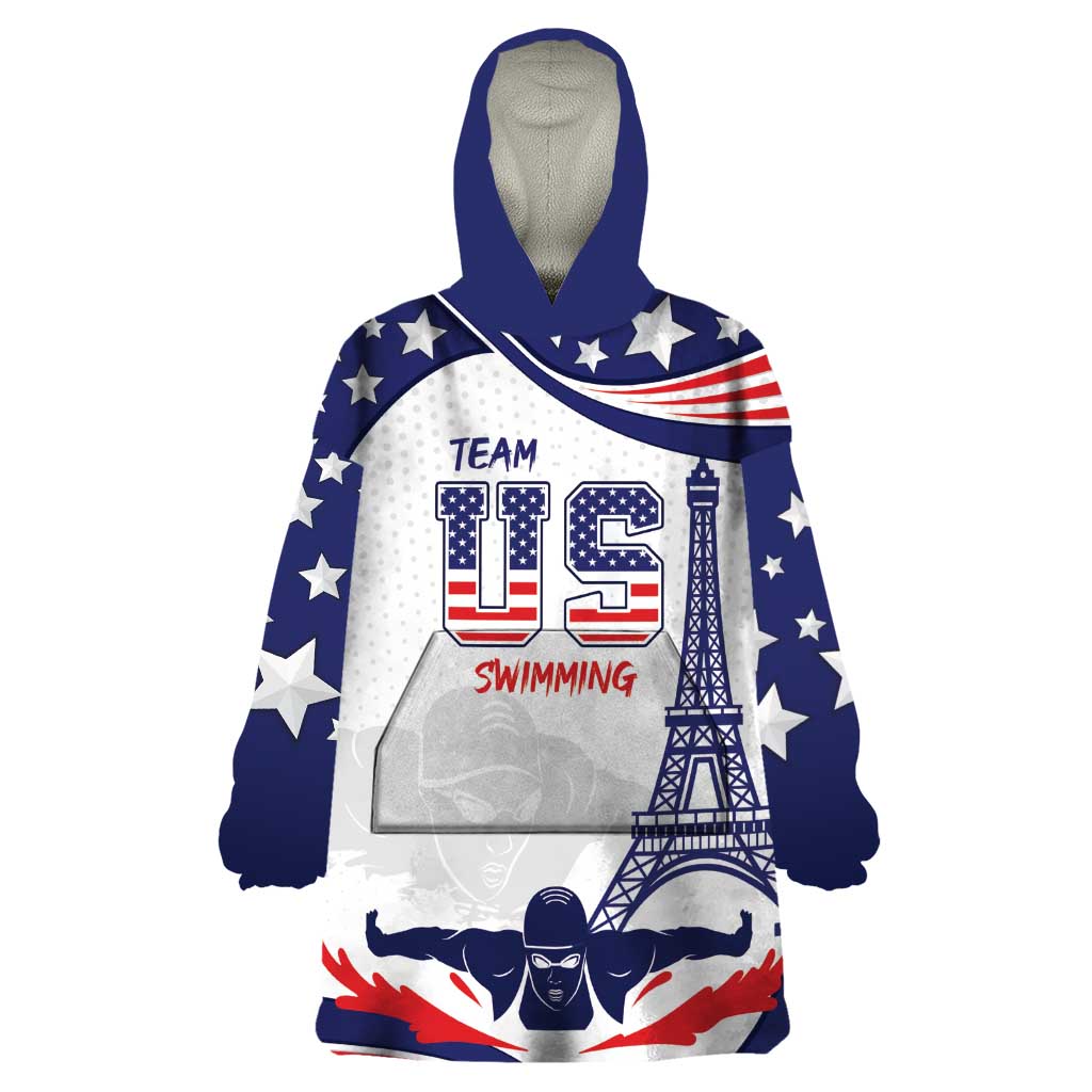 Personalized USA Swimming Wearable Blanket Hoodie One For All Summer Sport - Wonder Print Shop
