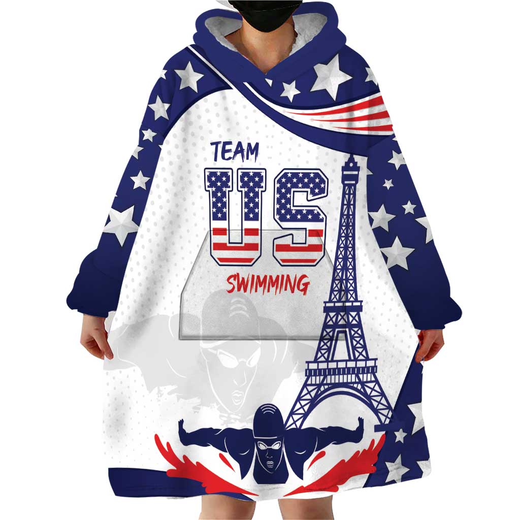 Personalized USA Swimming Wearable Blanket Hoodie One For All Summer Sport - Wonder Print Shop