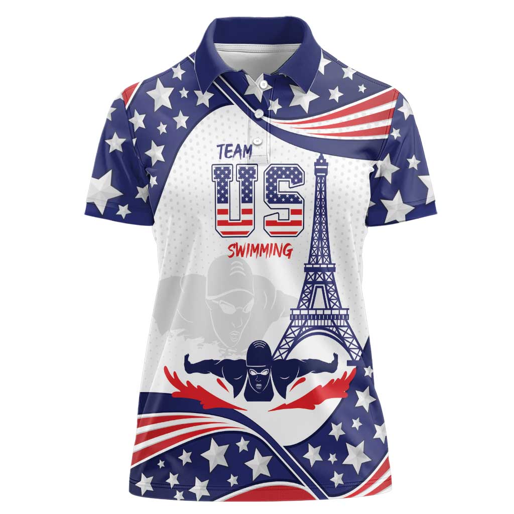 Personalized USA Swimming Women Polo Shirt One For All Summer Sport - Wonder Print Shop