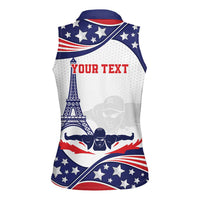 Personalized USA Swimming Women Sleeveless Polo Shirt One For All Summer Sport - Wonder Print Shop