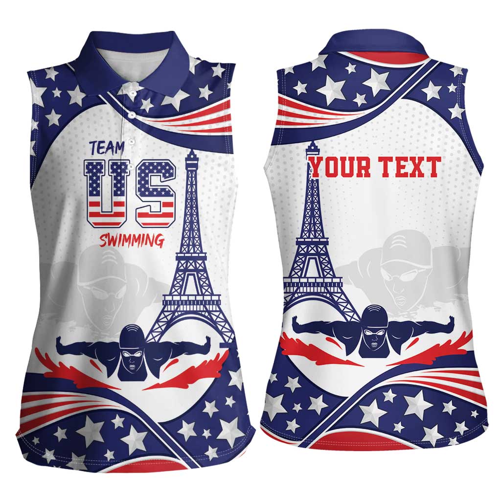 Personalized USA Swimming Women Sleeveless Polo Shirt One For All Summer Sport - Wonder Print Shop