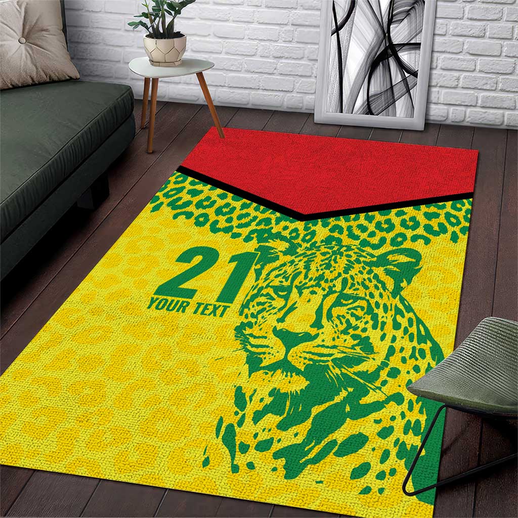 Custom Guyana Golden Jaguars Area Rug Heritage Flame Edition - Wonder Print Shop