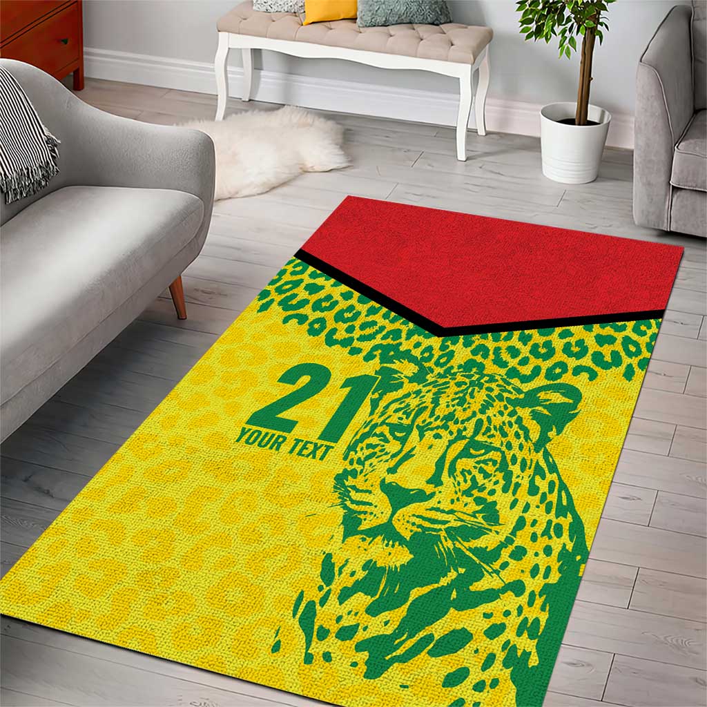 Custom Guyana Golden Jaguars Area Rug Heritage Flame Edition - Wonder Print Shop