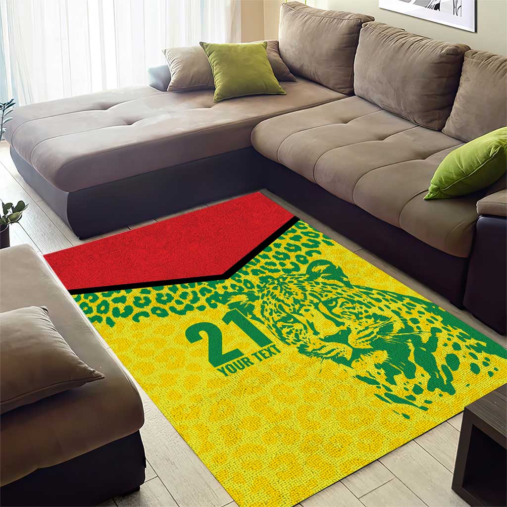 Custom Guyana Golden Jaguars Area Rug Heritage Flame Edition - Wonder Print Shop