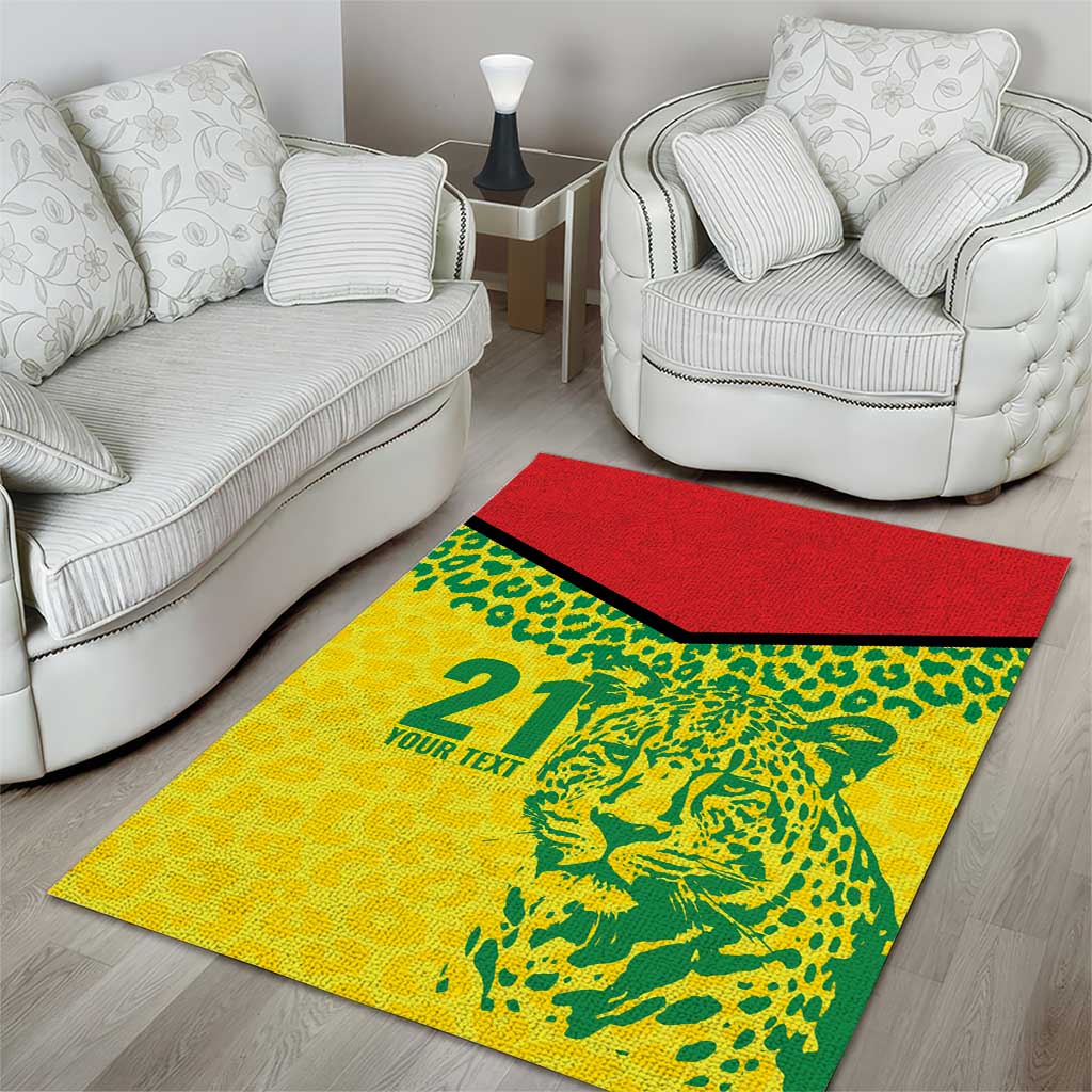 Custom Guyana Golden Jaguars Area Rug Heritage Flame Edition - Wonder Print Shop