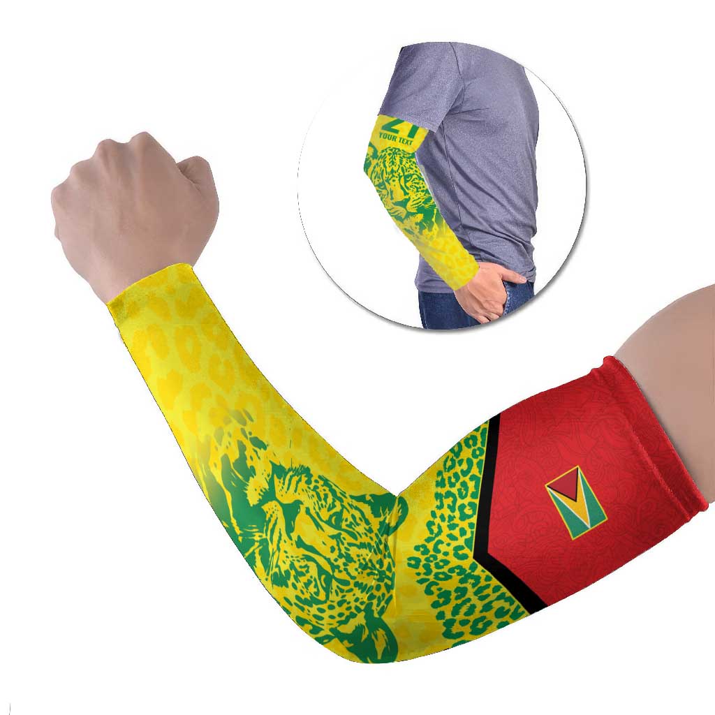 Custom Guyana Golden Jaguars Arm Sleeves Heritage Flame Edition - Wonder Print Shop