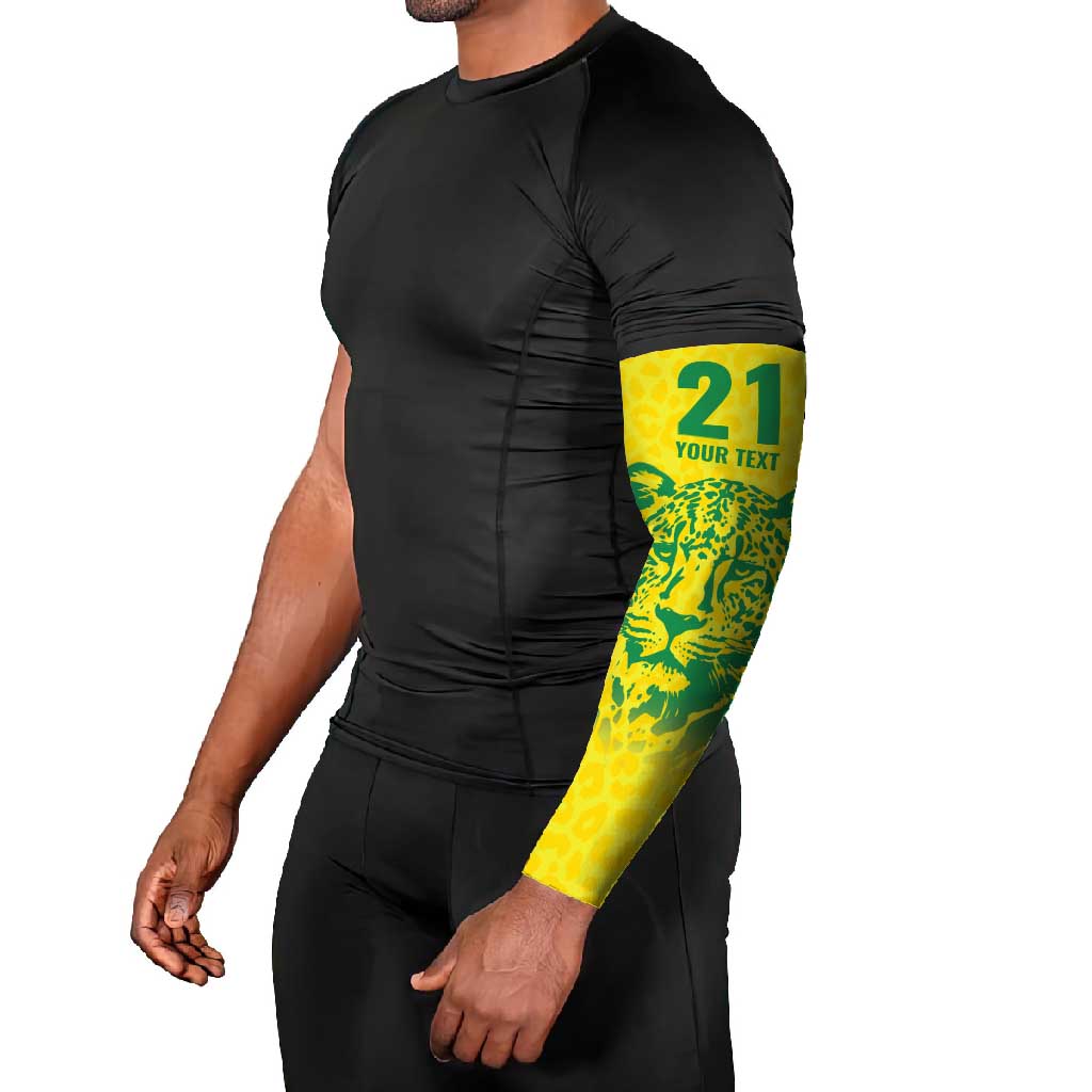 Custom Guyana Golden Jaguars Arm Sleeves Heritage Flame Edition - Wonder Print Shop