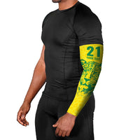 Custom Guyana Golden Jaguars Arm Sleeves Heritage Flame Edition - Wonder Print Shop