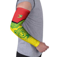 Custom Guyana Golden Jaguars Arm Sleeves Heritage Flame Edition - Wonder Print Shop