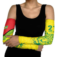 Custom Guyana Golden Jaguars Arm Sleeves Heritage Flame Edition - Wonder Print Shop