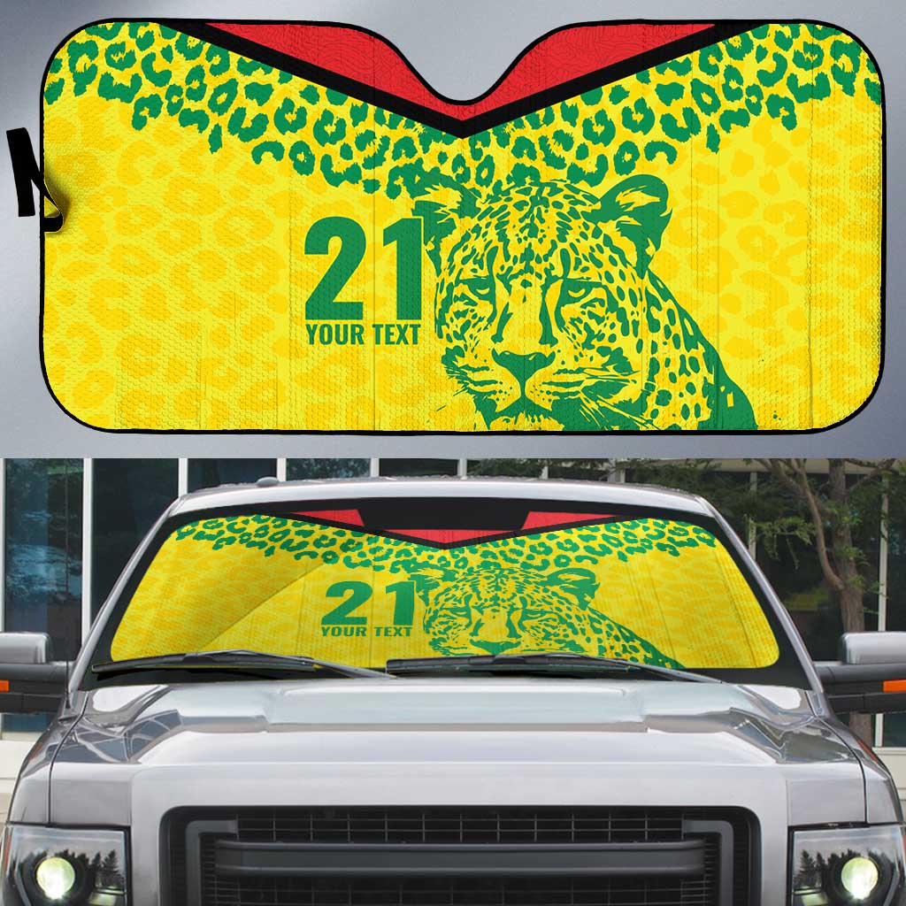 Custom Guyana Golden Jaguars Auto Sun Shade Heritage Flame Edition - Wonder Print Shop