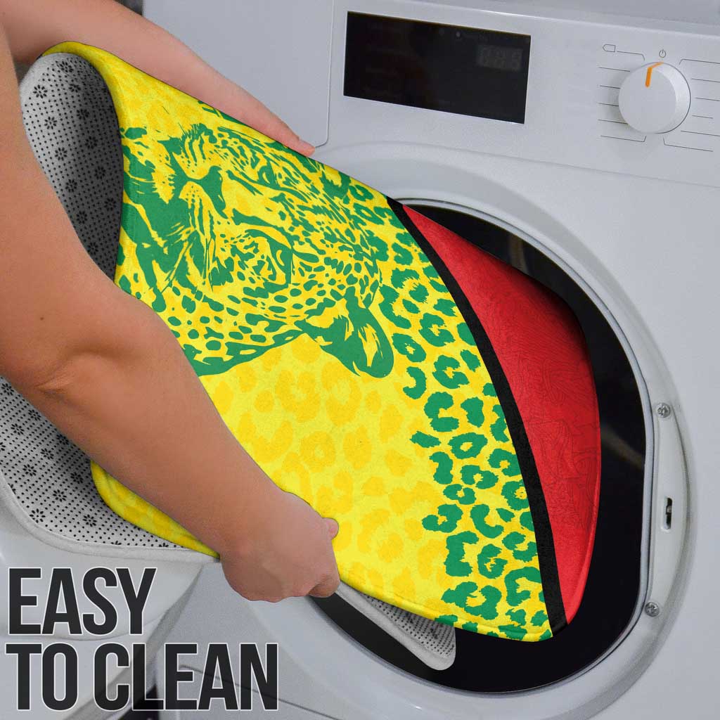 Custom Guyana Golden Jaguars Bathroom Set Heritage Flame Edition - Wonder Print Shop