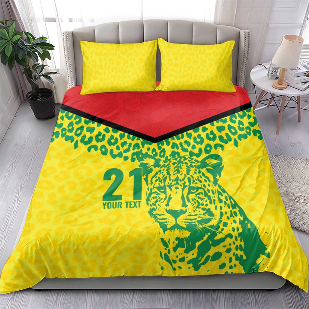 Custom Guyana Golden Jaguars Bedding Set Heritage Flame Edition - Wonder Print Shop