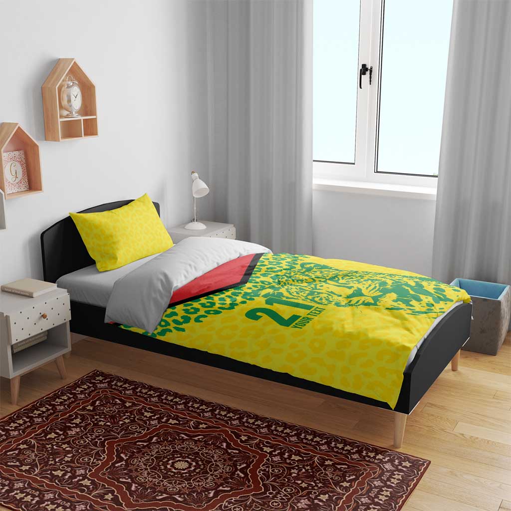 Custom Guyana Golden Jaguars Bedding Set Heritage Flame Edition - Wonder Print Shop