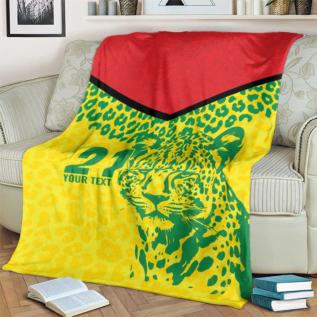 Custom Guyana Golden Jaguars Blanket Heritage Flame Edition - Wonder Print Shop