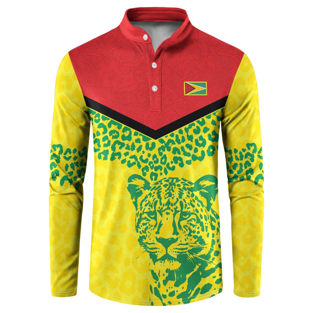 Custom Guyana Golden Jaguars Button Sweatshirt Heritage Flame Edition - Wonder Print Shop