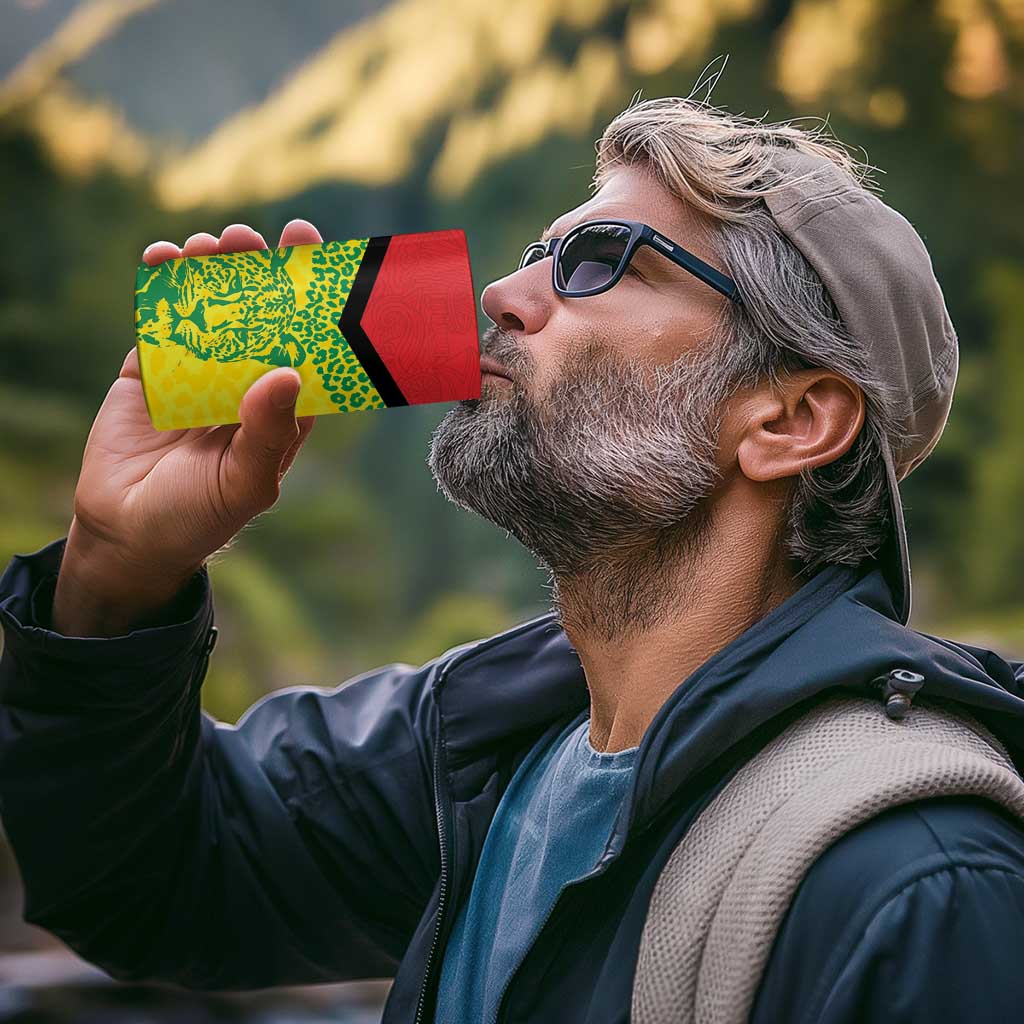 Custom Guyana Golden Jaguars 4 in 1 Can Cooler Tumbler Heritage Flame Edition - Wonder Print Shop