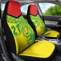 Custom Guyana Golden Jaguars Car Seat Cover Heritage Flame Edition - Wonder Print Shop