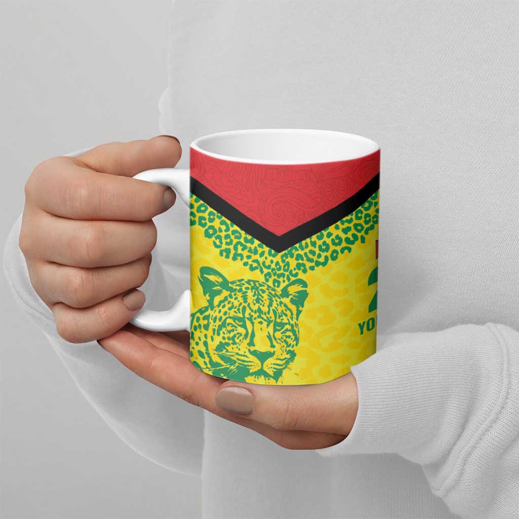 Custom Guyana Golden Jaguars Ceramic Mug Heritage Flame Edition - Wonder Print Shop
