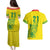 Custom Guyana Golden Jaguars Couples Matching Puletasi and Hawaiian Shirt Heritage Flame Edition - Wonder Print Shop