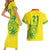 Custom Guyana Golden Jaguars Couples Matching Short Sleeve Bodycon Dress and Hawaiian Shirt Heritage Flame Edition - Wonder Print Shop