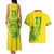 Custom Guyana Golden Jaguars Couples Matching Tank Maxi Dress and Hawaiian Shirt Heritage Flame Edition - Wonder Print Shop