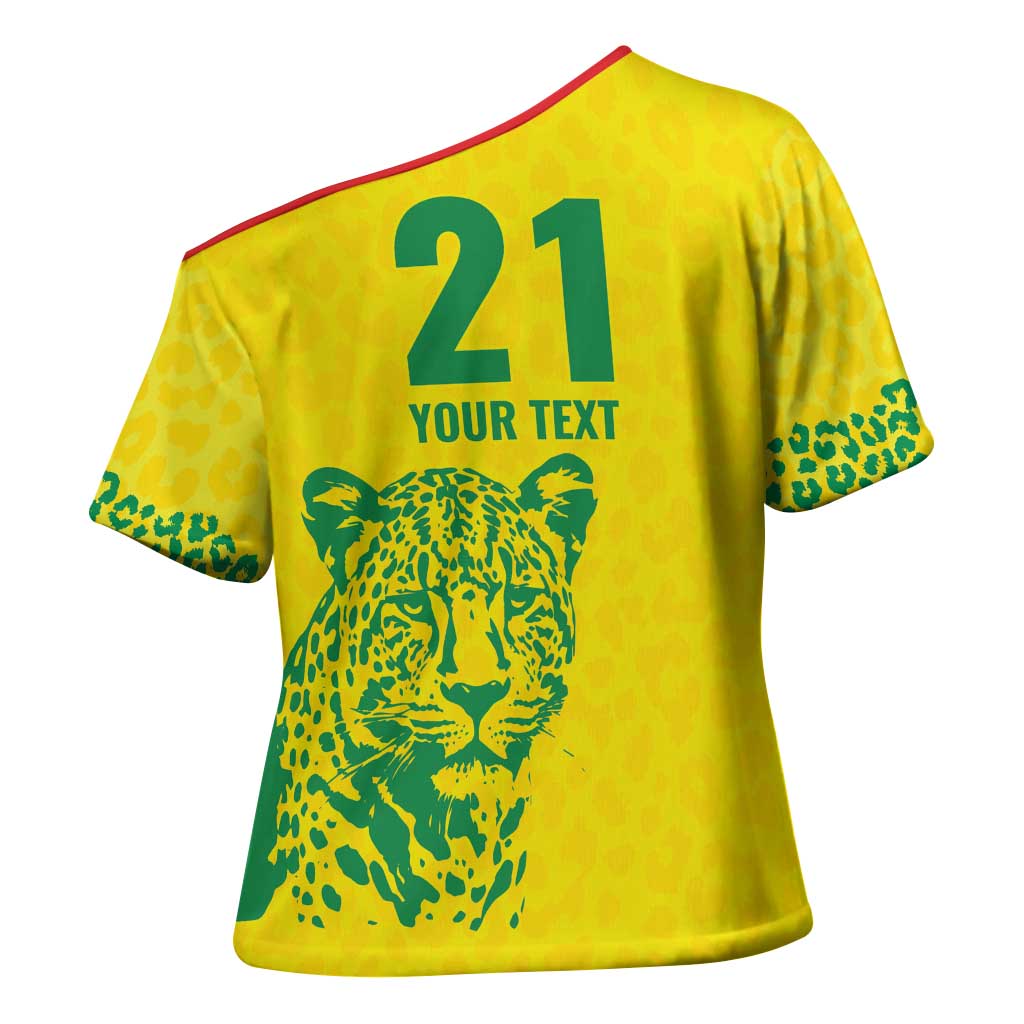 Custom Guyana Golden Jaguars Cross Shoulder Shirt Heritage Flame Edition - Wonder Print Shop