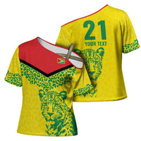 Custom Guyana Golden Jaguars Cross Shoulder Shirt Heritage Flame Edition - Wonder Print Shop