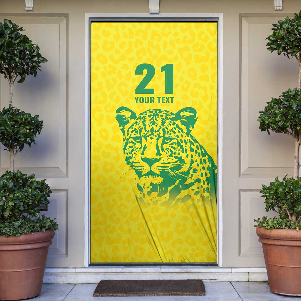 Custom Guyana Golden Jaguars Door Cover Heritage Flame Edition - Wonder Print Shop