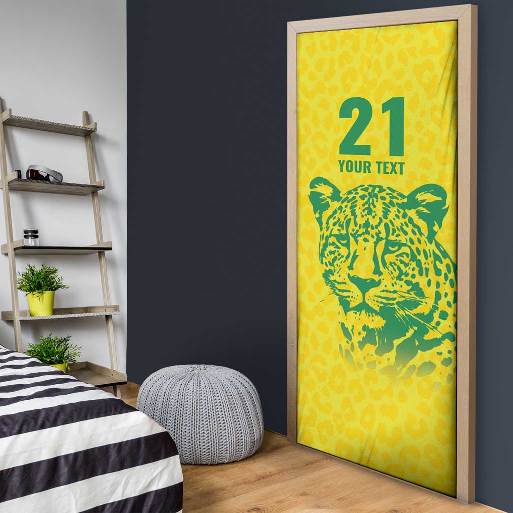 Custom Guyana Golden Jaguars Door Cover Heritage Flame Edition - Wonder Print Shop