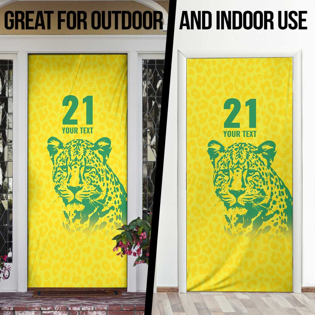 Custom Guyana Golden Jaguars Door Cover Heritage Flame Edition - Wonder Print Shop