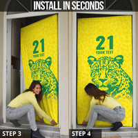 Custom Guyana Golden Jaguars Door Cover Heritage Flame Edition - Wonder Print Shop