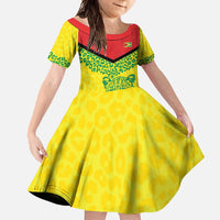 Custom Guyana Golden Jaguars Family Matching Mermaid Dress and Hawaiian Shirt Heritage Flame Edition - Wonder Print Shop