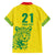 Custom Guyana Golden Jaguars Family Matching Off The Shoulder Long Sleeve Dress and Hawaiian Shirt Heritage Flame Edition - Wonder Print Shop