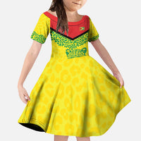 Custom Guyana Golden Jaguars Family Matching Off Shoulder Maxi Dress and Hawaiian Shirt Heritage Flame Edition - Wonder Print Shop