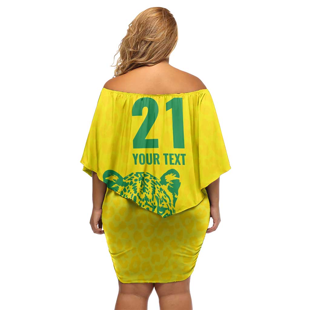 Custom Guyana Golden Jaguars Family Matching Off Shoulder Short Dress and Hawaiian Shirt Heritage Flame Edition - Wonder Print Shop