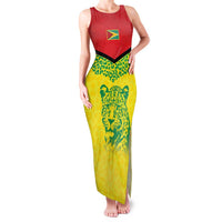 Custom Guyana Golden Jaguars Family Matching Tank Maxi Dress and Hawaiian Shirt Heritage Flame Edition - Wonder Print Shop